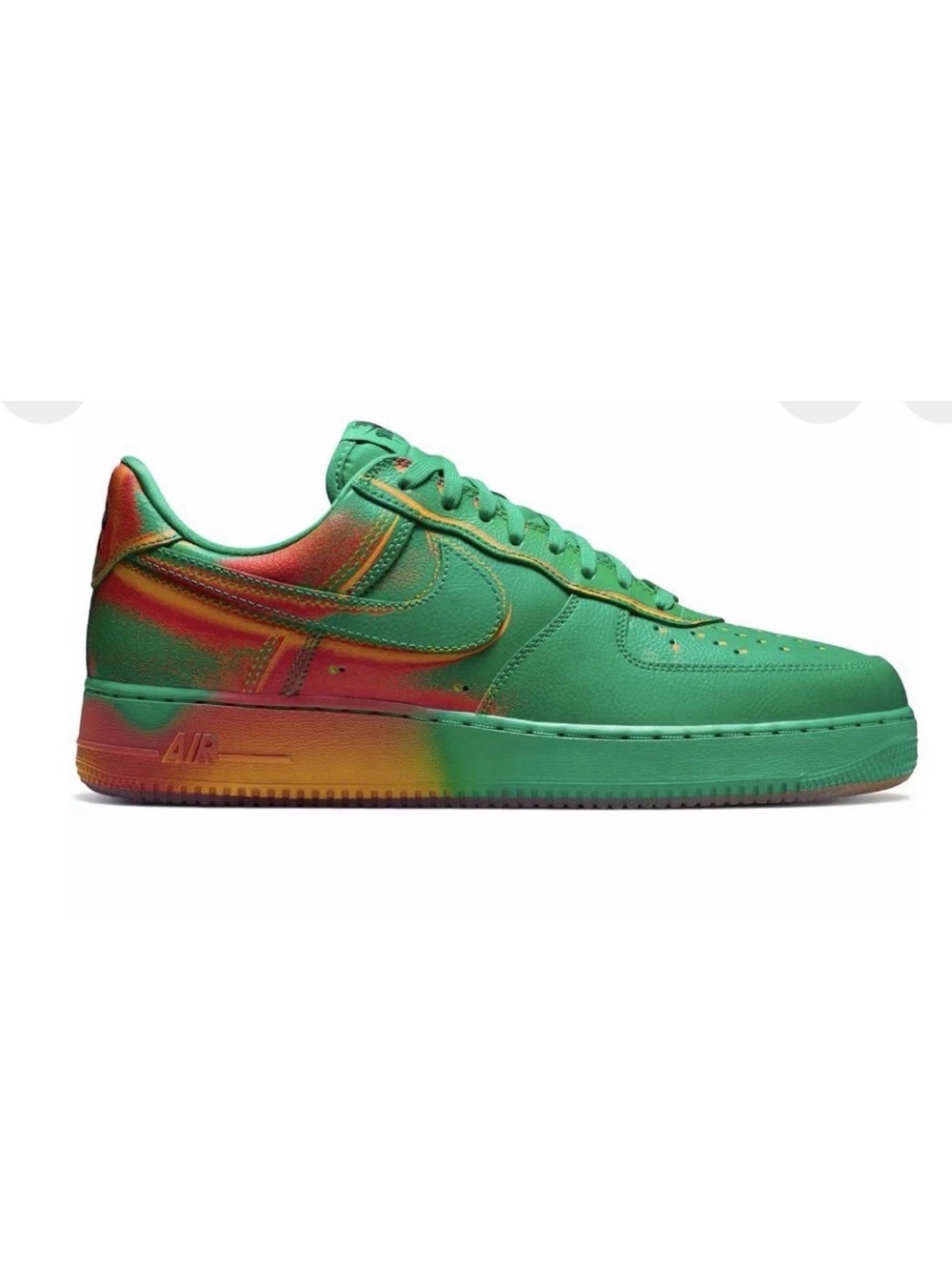 Nike Air Force 1 Low — Green with Red and Orange Gradient